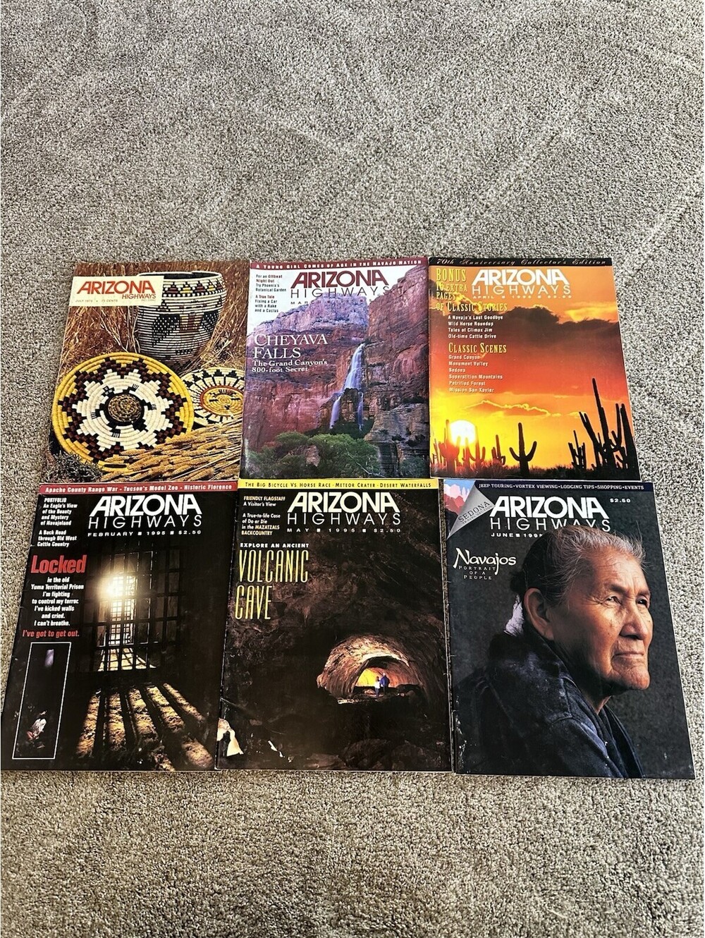 VTG Arizona Highways Magazine - 1975 Ect LOT OF 6 Set Of 6 Vintage